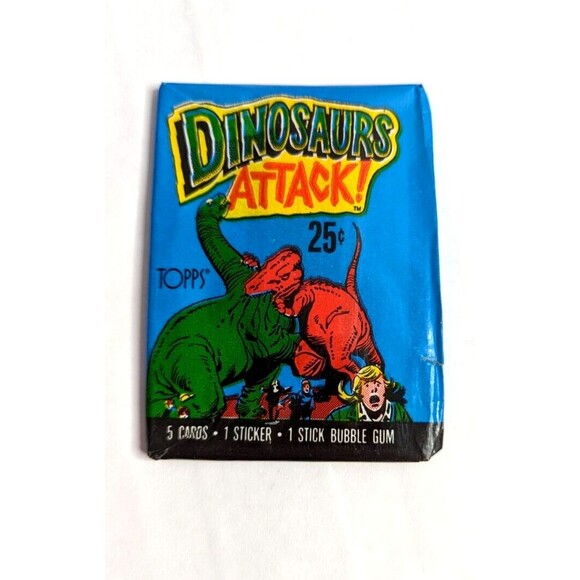 3‎ Packs of 1988 Topps Dinosaurs Attack Cards - Sealed Wax PACKS Trading Vintage - Picture 3 of 8